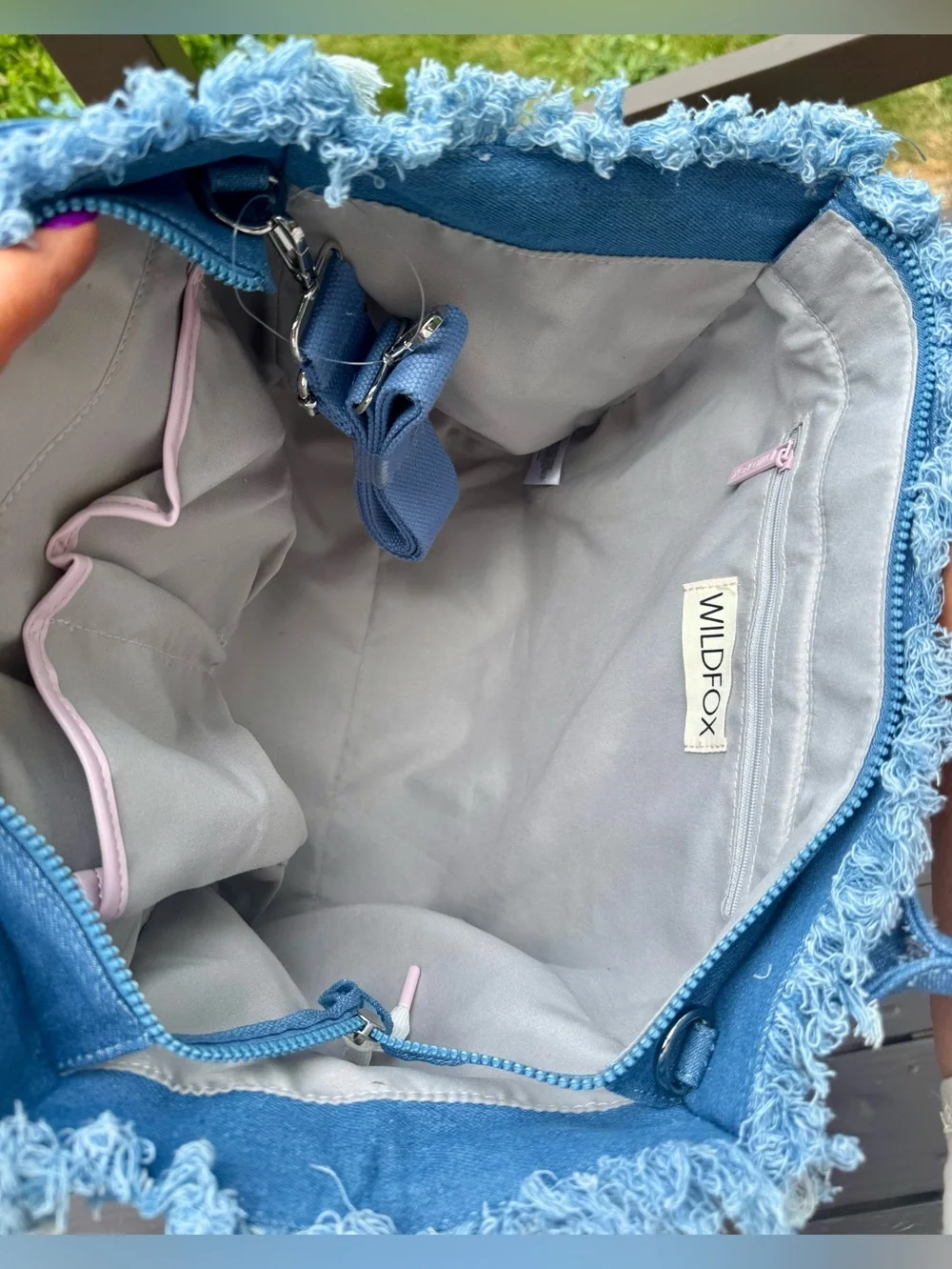 Wildfox Frayed Denim Tote Bag - Blue